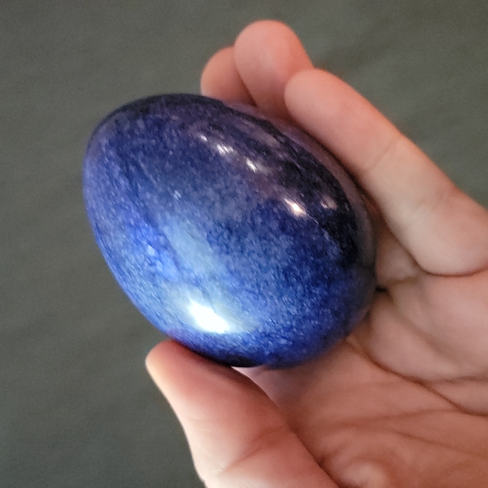 Blue Lapis Lazuli Stone Egg for Meditation or Display